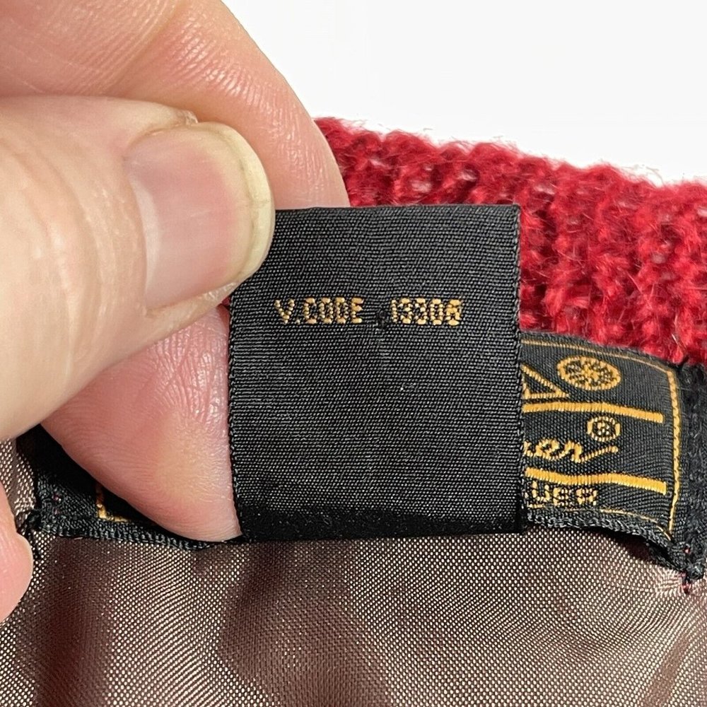 VTG Eddie Bauer Womens Mohair Cardigan Sweater Size M Red Fair Isle Button Lined - Picture 7 of 11